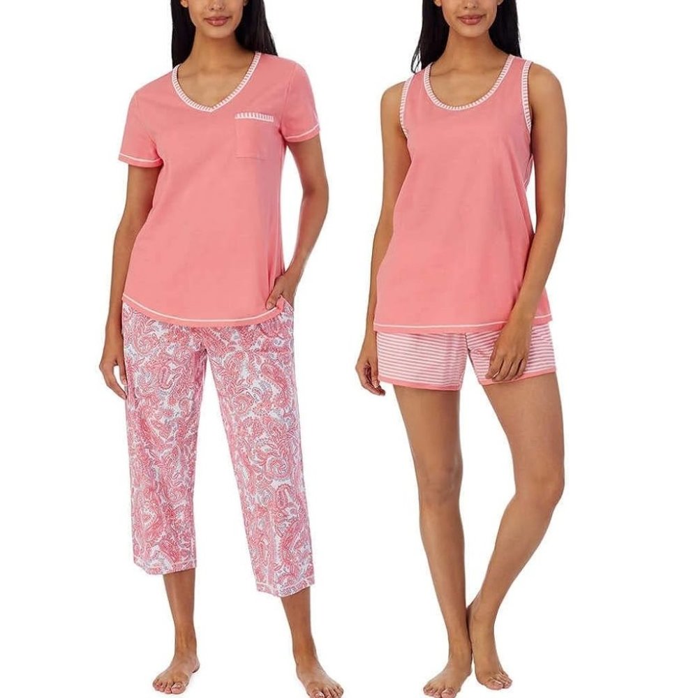 NWOT Carole Hochman Womens 4 Piece Super Soft Jersey Pajama Set XS $55 AA210